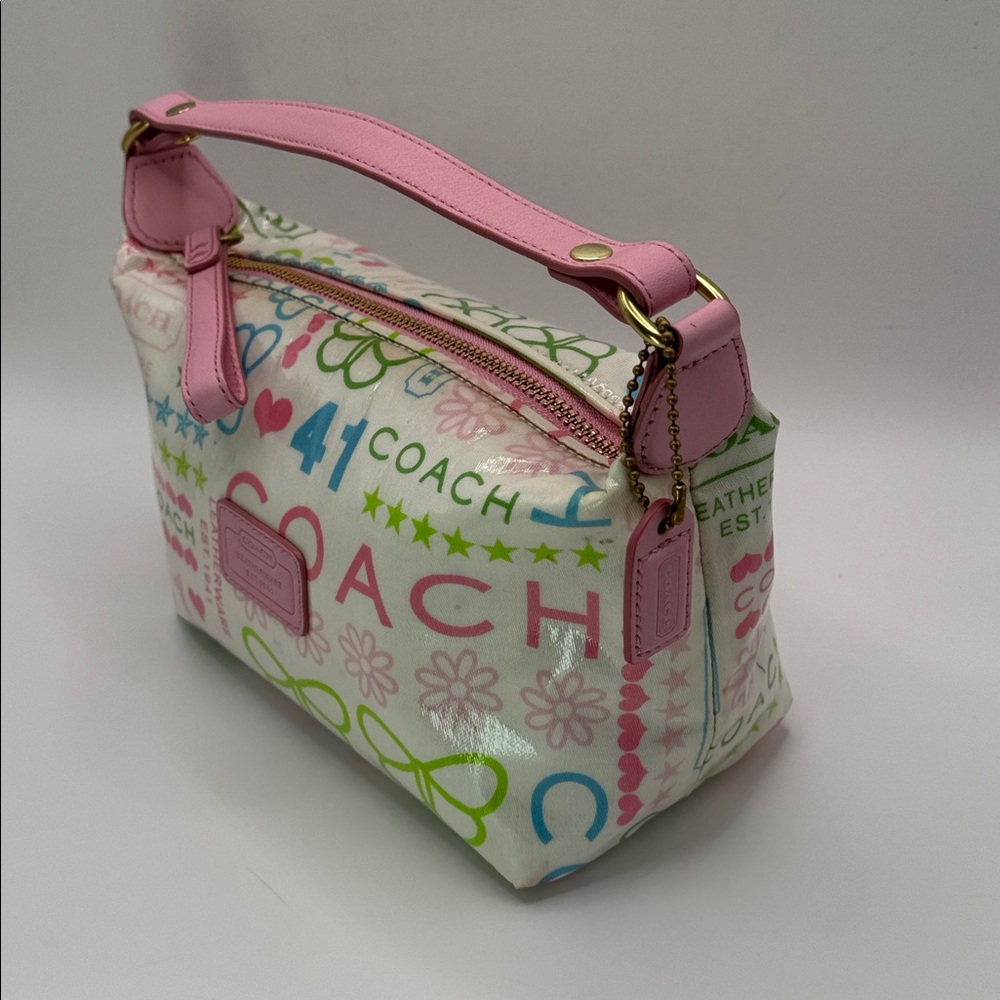 Vintage Y2K Coach Spring Butterfly coated Cosmetic bag mini